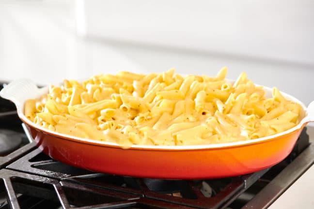 Macaroni and Cheese in a baking dish.