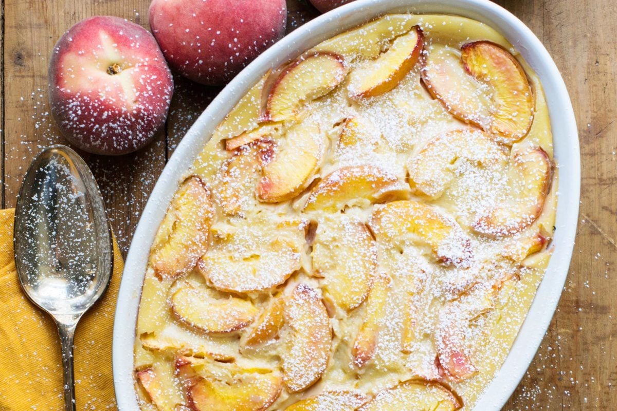 A Mother-Son Peach Clafoutis / Sarah Crowder / Katie Workman / themom100.com