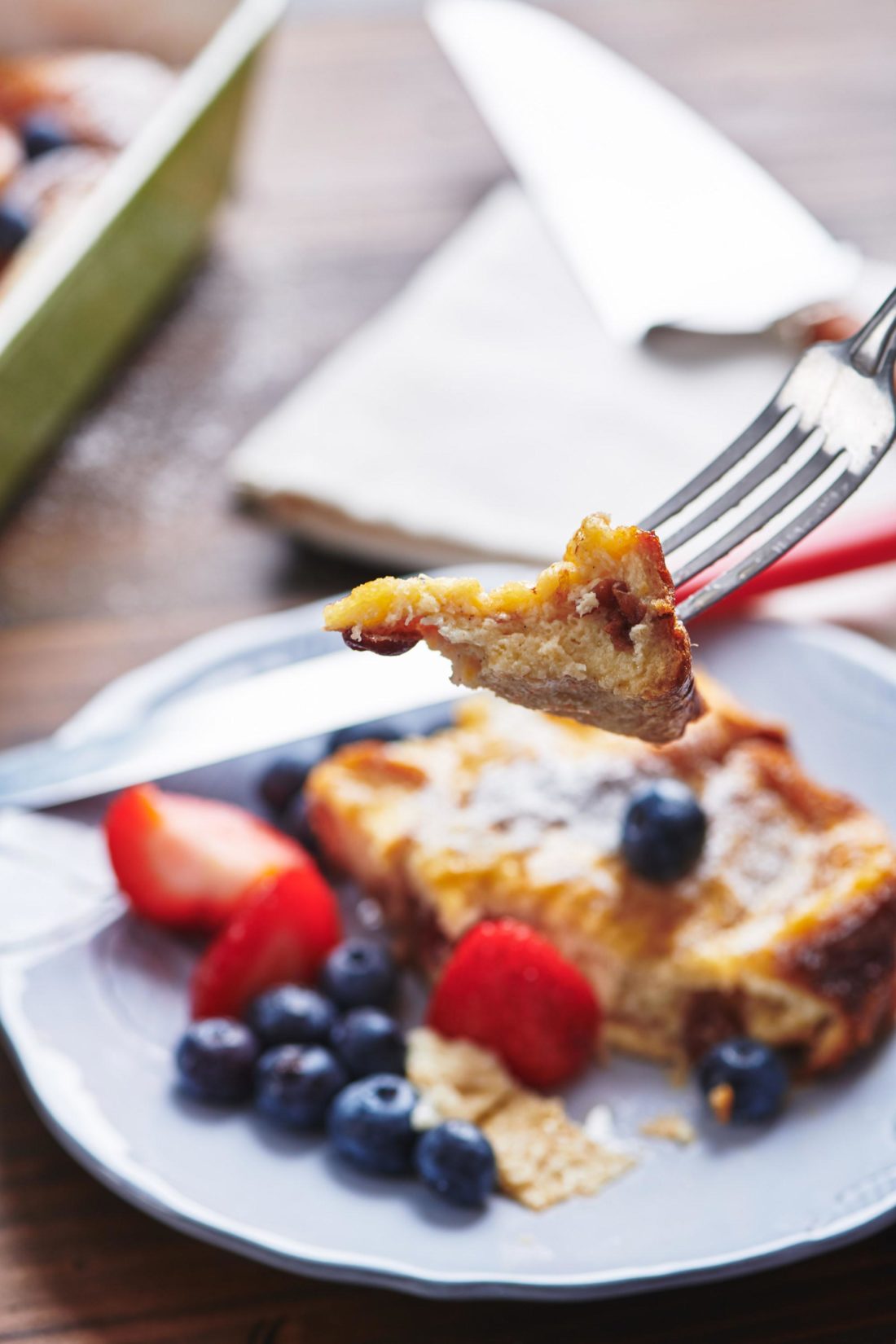 Fork with a piece of French Toast.