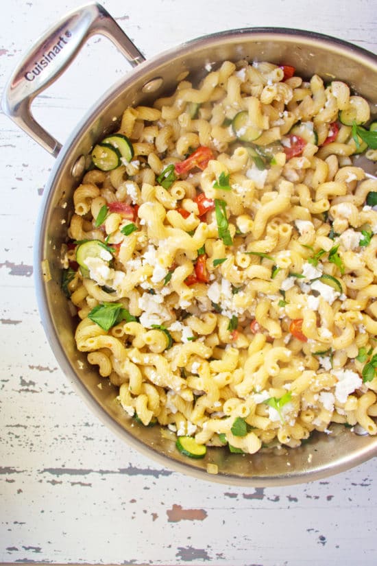5 Ingredient Pasta: Whole Grain Penne with Zucchini, Tomato and Feta / Mandy Maxwell / Katie Workman / themom100.com