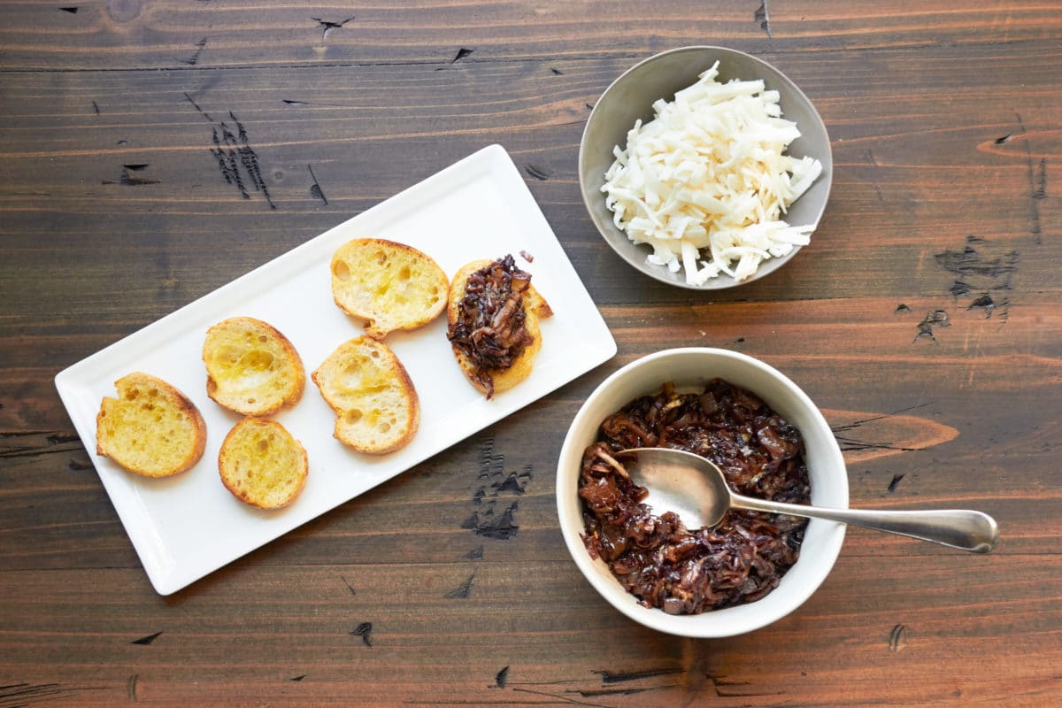 Radicchio and Endive Crostini with Aged Goat Cheese and Balsamic Glaze / Mia / Katie Workman / themom100.com