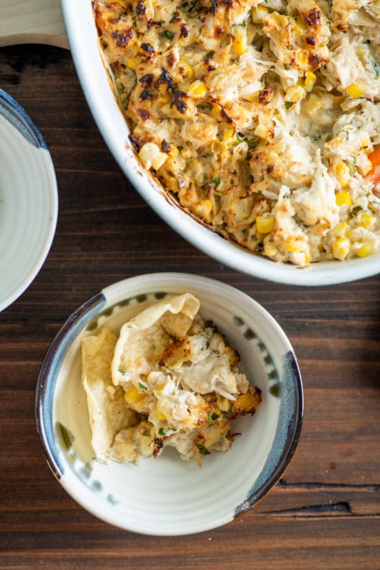 Hot Crab and Corn Dip / Katie Workman / themom100.com / Photo by Cheyenne Cohen