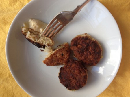 Cod Cakes on Fork