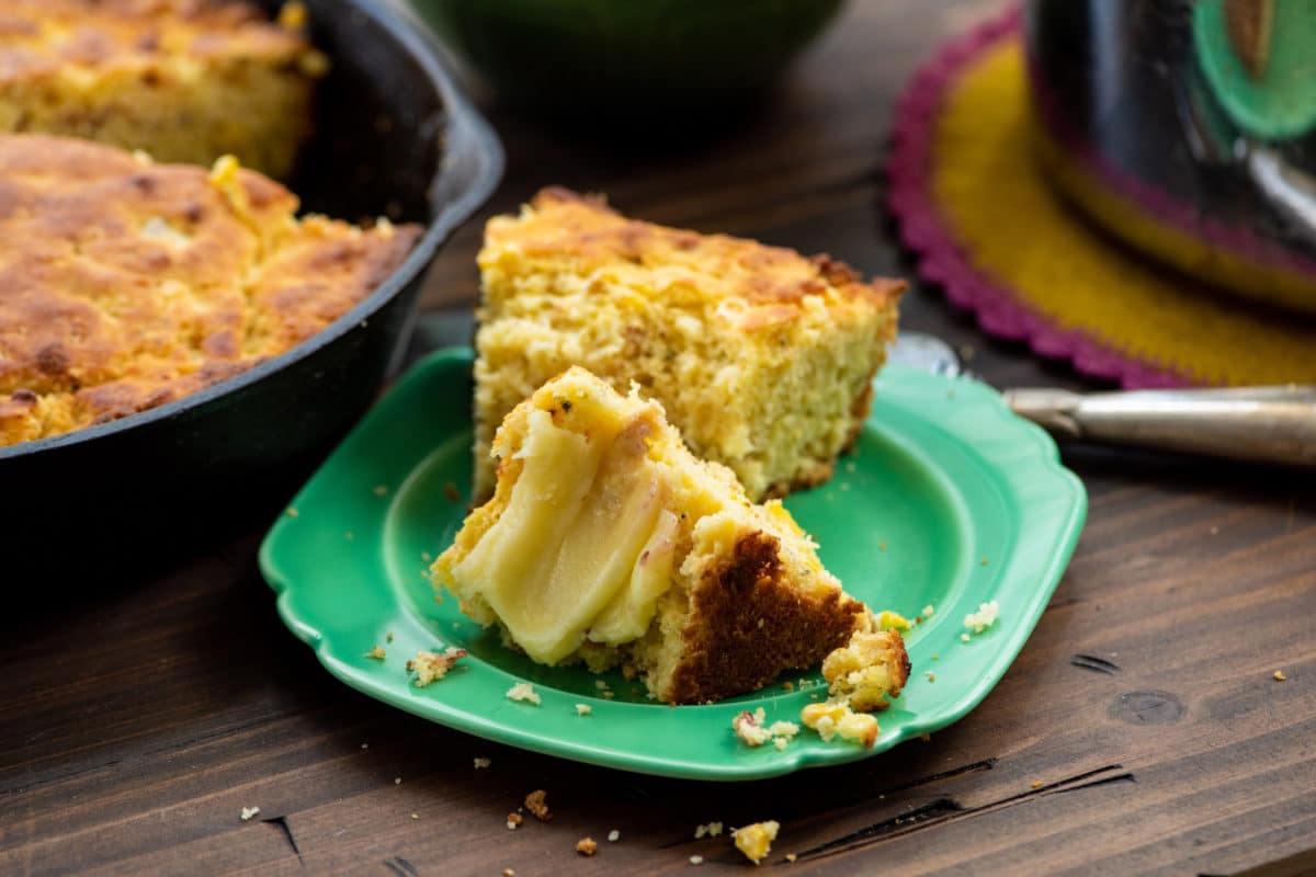 Bacon, Fresh Corn and Oregano Cornbread / Katie Workman / themom100.com / Photo by Cheyenne Cohen