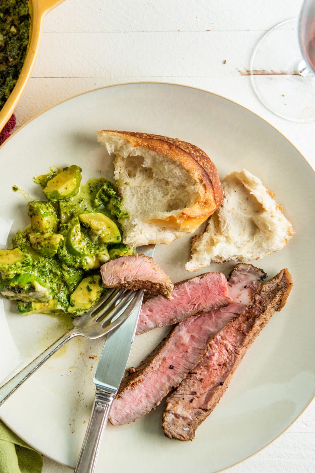 Grilled Mexican Rib-Eye Steaks with Baby Pattypan Squash Gratin / Katie Workman / themom100.com / Photo by Cheyenne Cohen