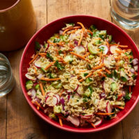Vegetable and Brown Rice Salad with Honey Lemon Dressing / Mia / Katie Workman / themom100.com