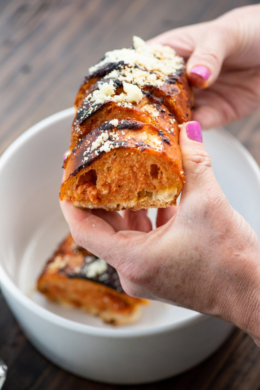 Roasted Garlic and Tomato Bread / Katie Workman / themom100.com / Photo by Cheyenne Cohen