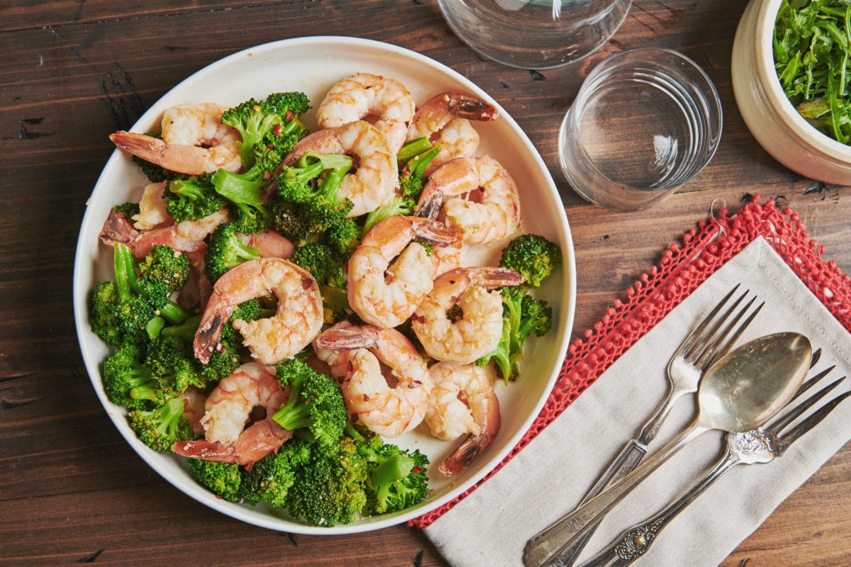 Garlicky Shrimp and Broccoli with Meyer Lemon