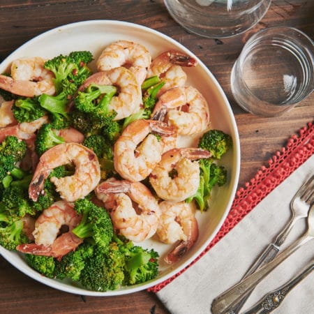Garlicky Shrimp and Broccoli with Meyer Lemon
