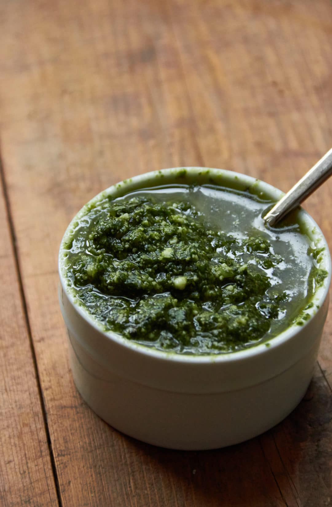 Nut-Free Basil Pesto with Pecorino Romano / Mia / Katie Workman / themom100.com