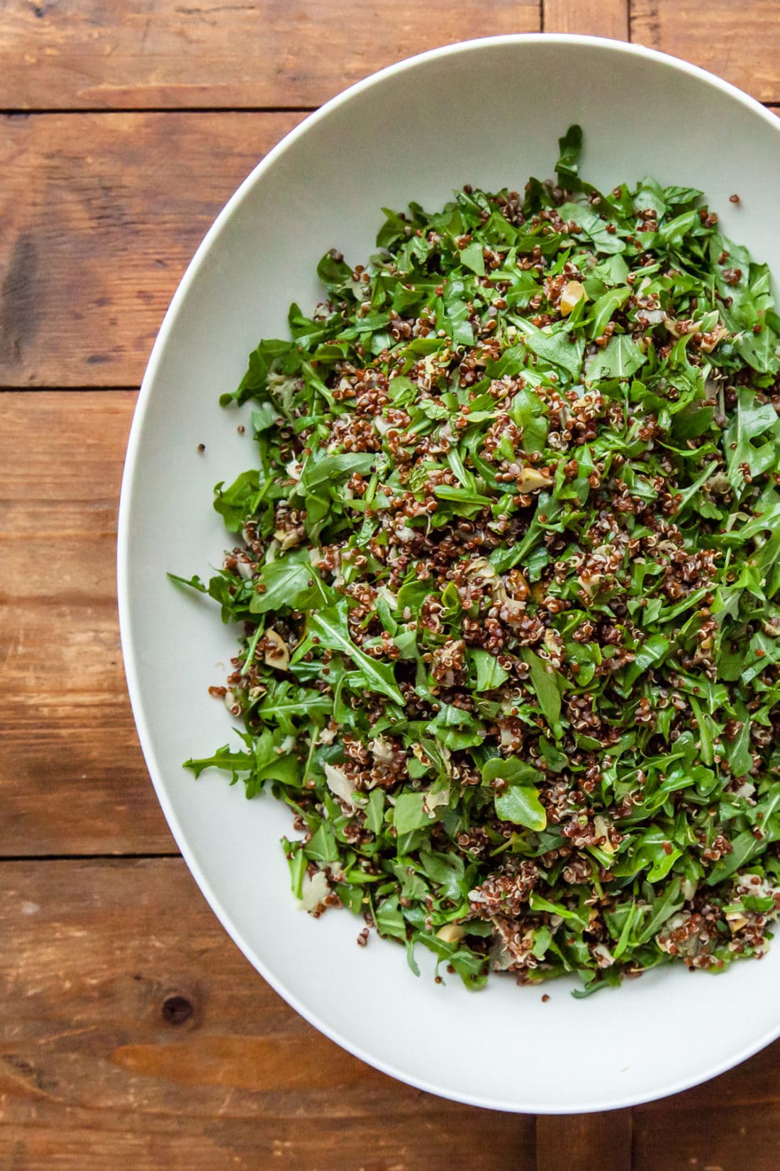 Red Quinoa Salad with Arugula, Artichoke Hearts, and Olives / Carrie Crow / Katie Workman / themom100.com