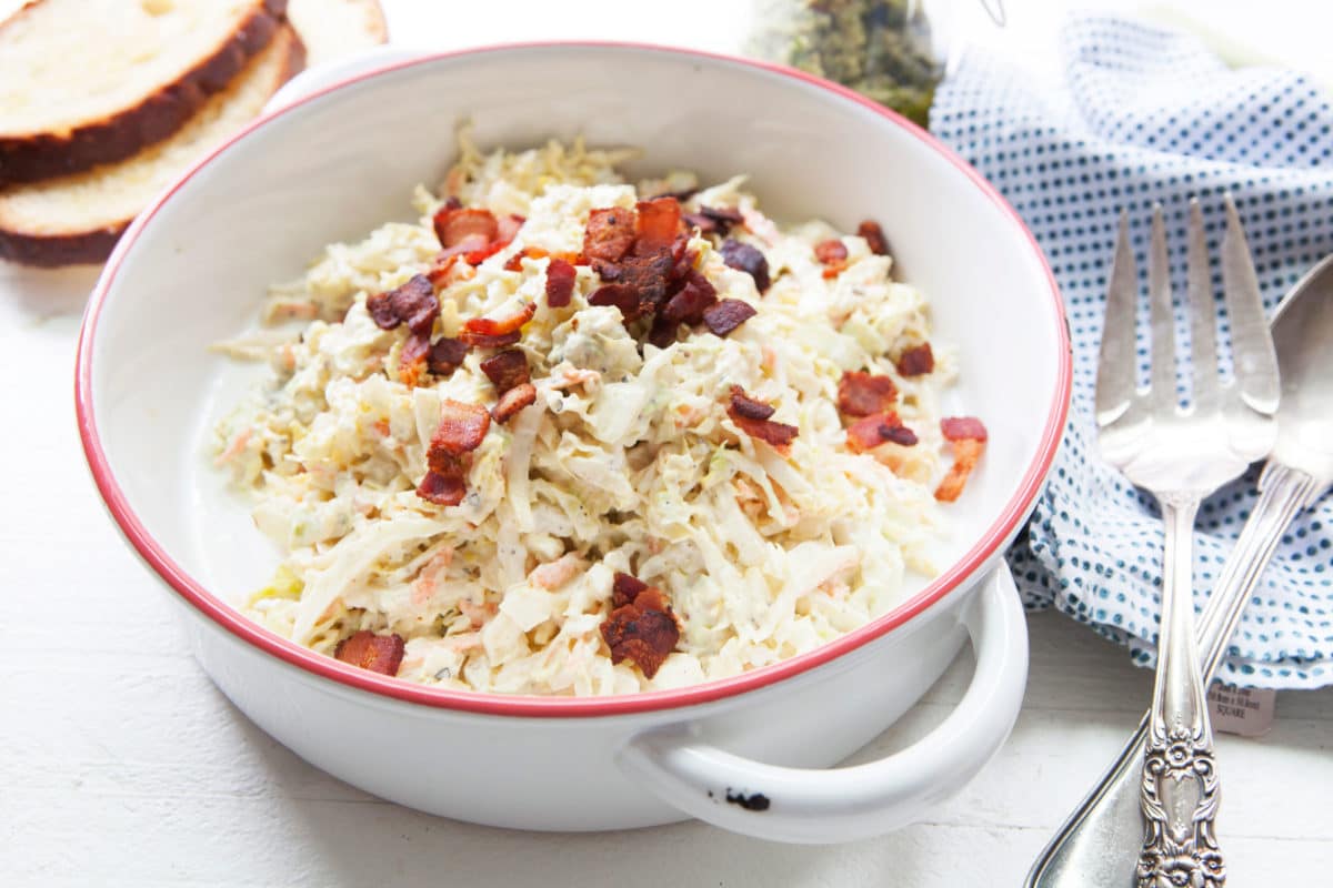 Creamy Blue Cheese and Bacon Coleslaw