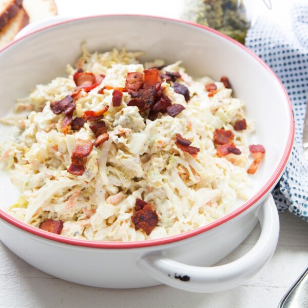 Creamy Blue Cheese and Bacon Coleslaw