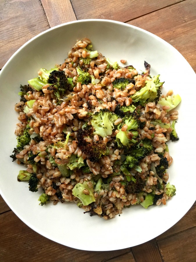 Farro with Grilled Broccoli and Sweet Onions Katie Workman/themom100.com