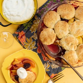 Sour Cream Biscuit Peach and Berry Cobbler / Photo by Cheyenne Cohen / Katie Workman / themom100.com