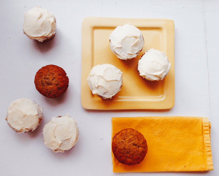 Banana Cupcakes with Cream Cheese Frosting from Katie Workman / themom100.com