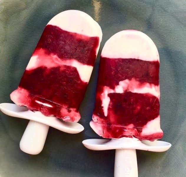 Yogurt-Berry Pops from Katie Workman / themom100.com