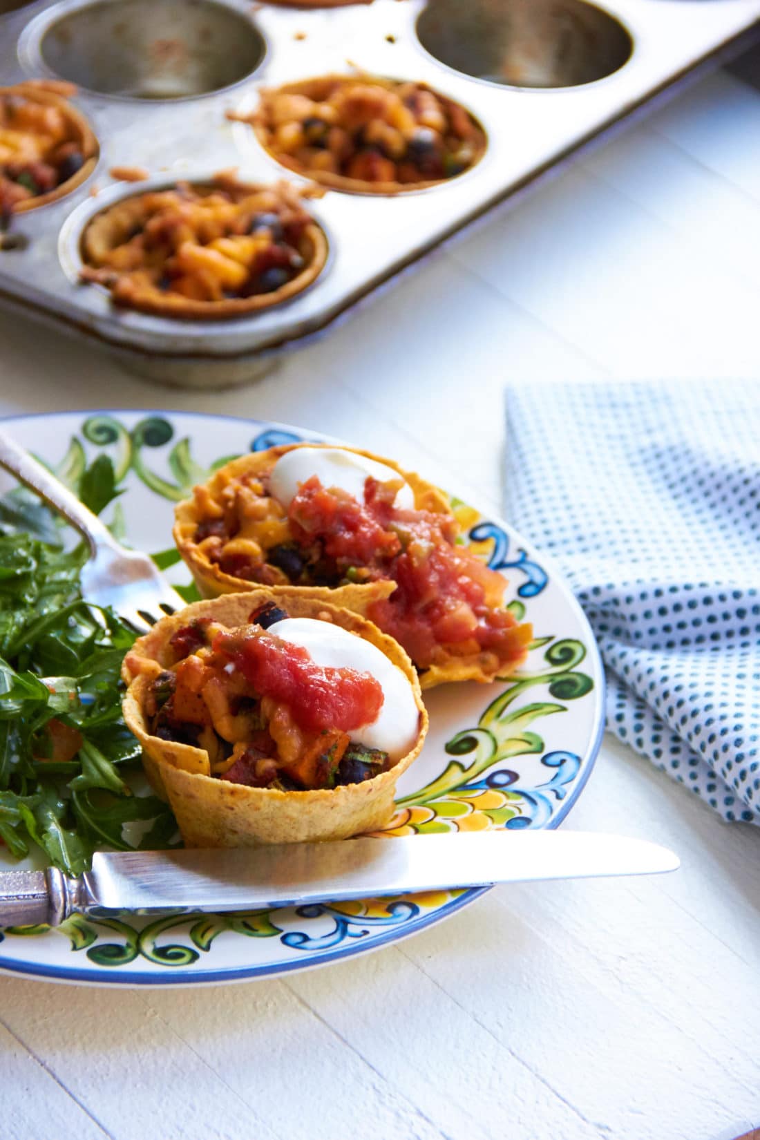 Butternut Squash, Black Bean and Chicken Enchilada Cups / Mia / Katie Workman / themom100.com