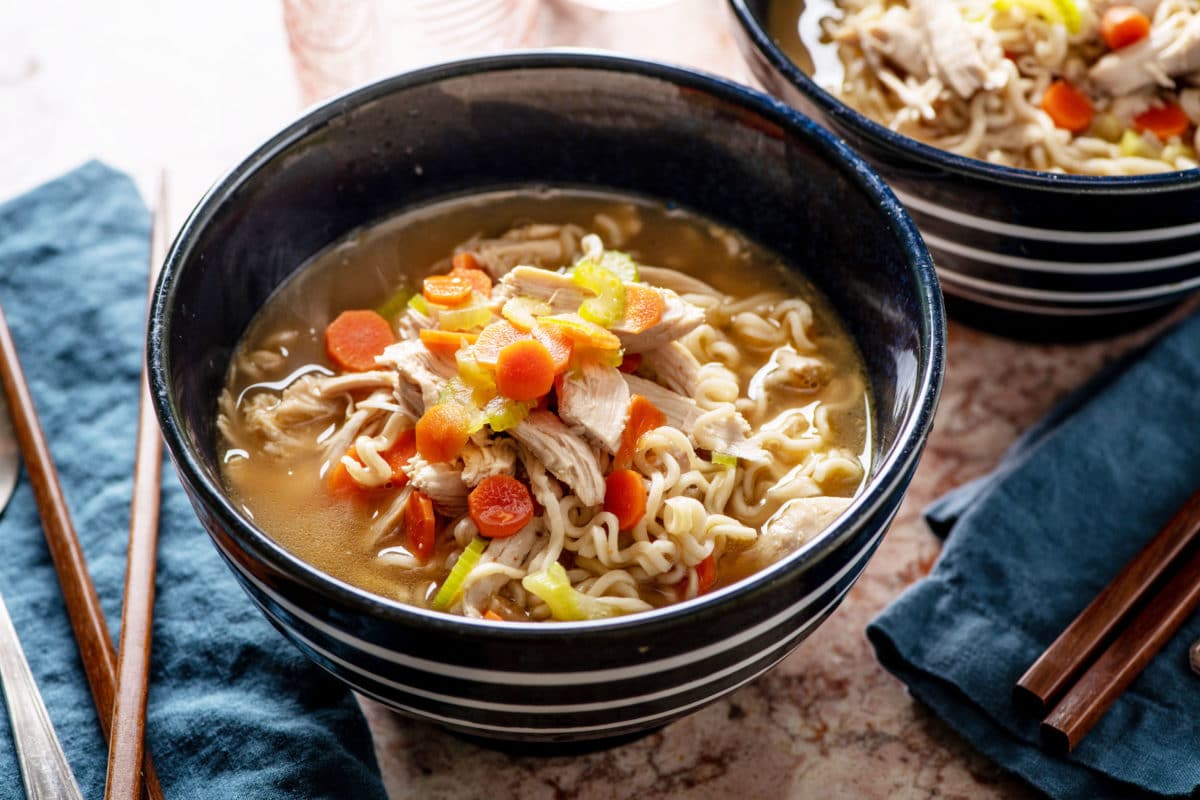 The Easiest Shortcut Chicken Ramen Noodle Soup