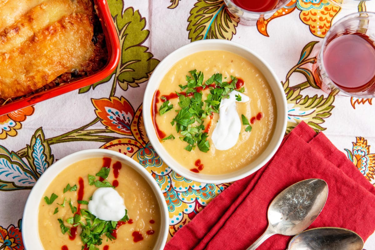 Creamy Rutabaga, Parsnip and Cheddar Soup