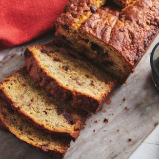 Banana Bread with Chocolate and Crystallized Ginger