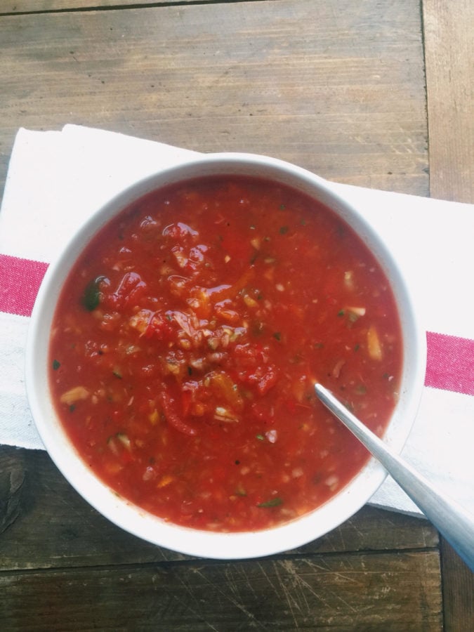 Roasted Tomato Gazpacho / Katie Workman / themom100.com