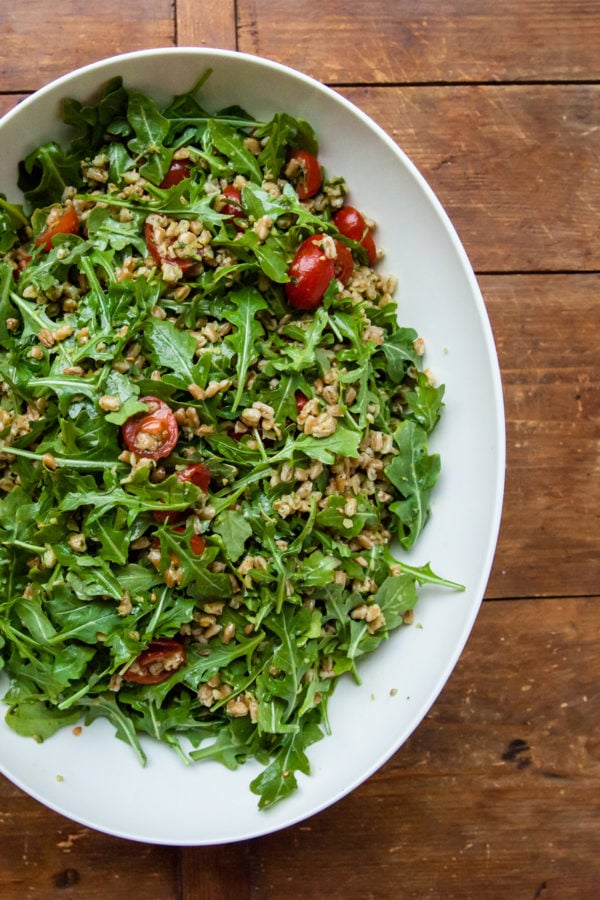 Farro and Arugula Salad with Orange Herb Vinaigrette — The Mom 100