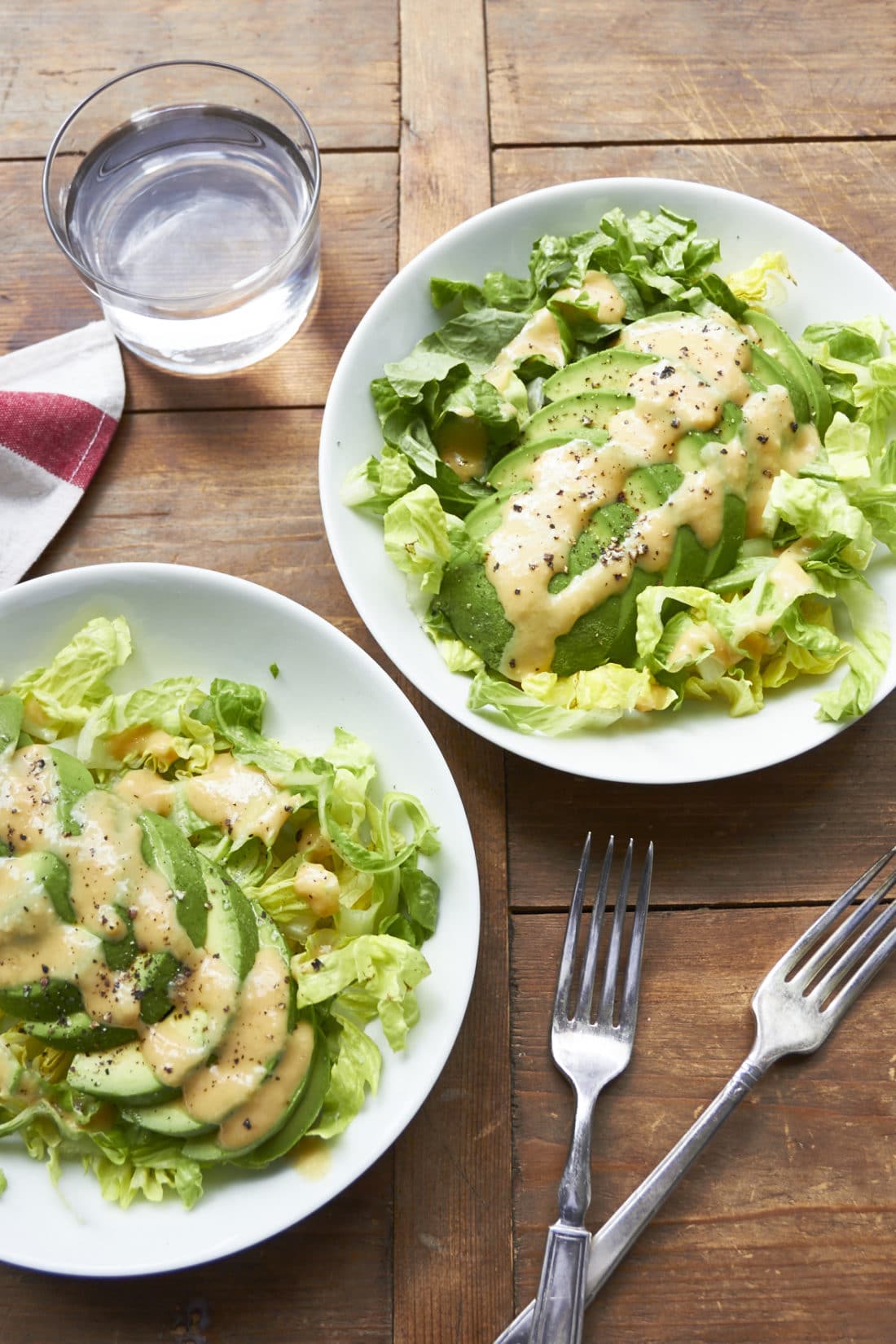 Avocado Salad with Creamy Miso Dressing / Mia Mueller Schoell / Katie Workman themom100.com