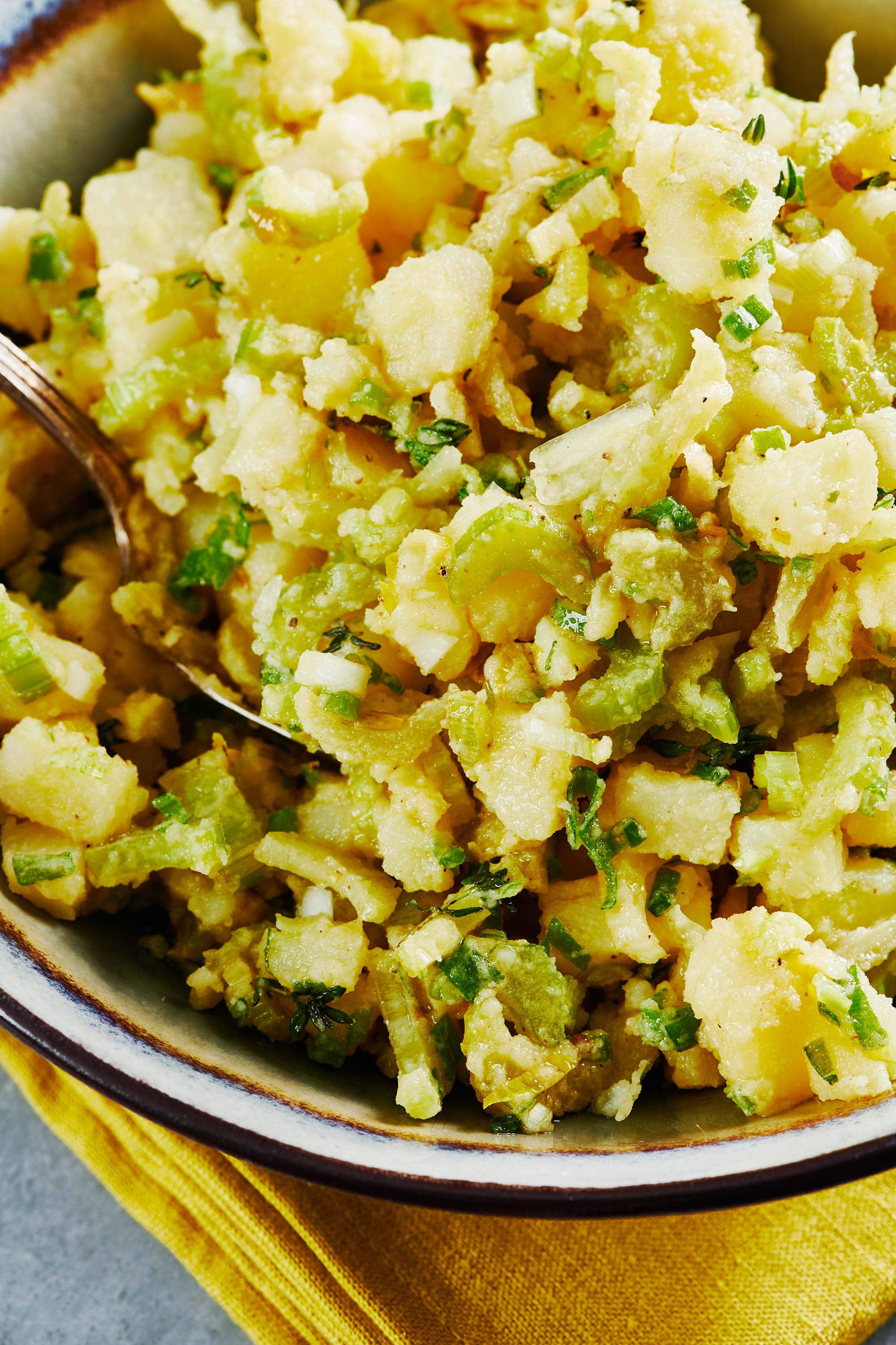 Vegan Potato Salad in a serving bowl.