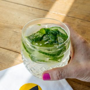 Cucumber Mint Gin and Tonic / Sarah Crowder / Katie Workman / themom100.com