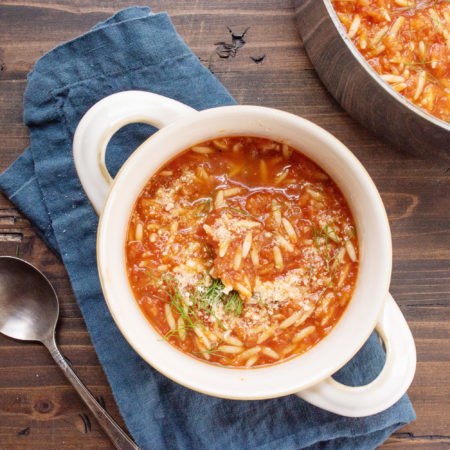Tomato, Orzo and Dill Soup / Photo by Cheyenne Cohen / Katie Workman / themom100.com