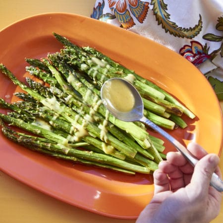 Roasted Asparagus with Creamy Lemon Dressing / Katie Workman / themom100.com