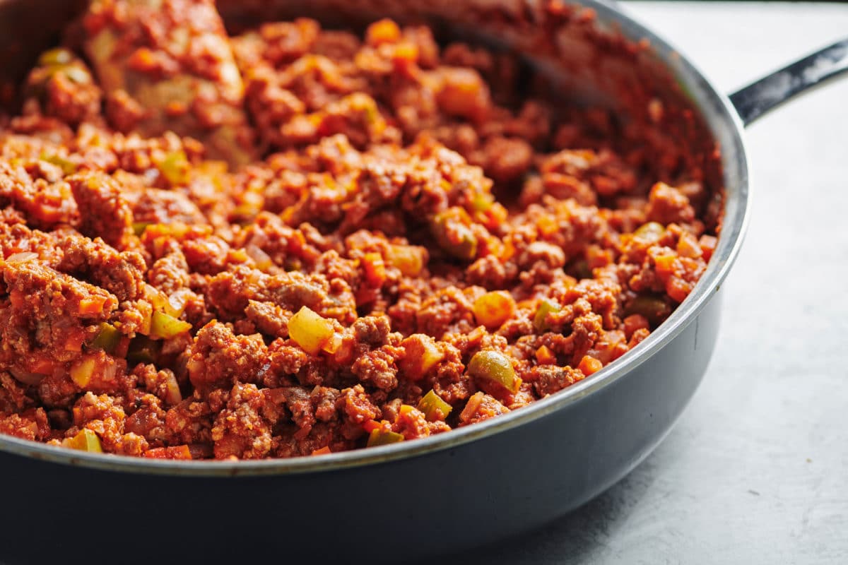 Pan of Turkey Picadillo.