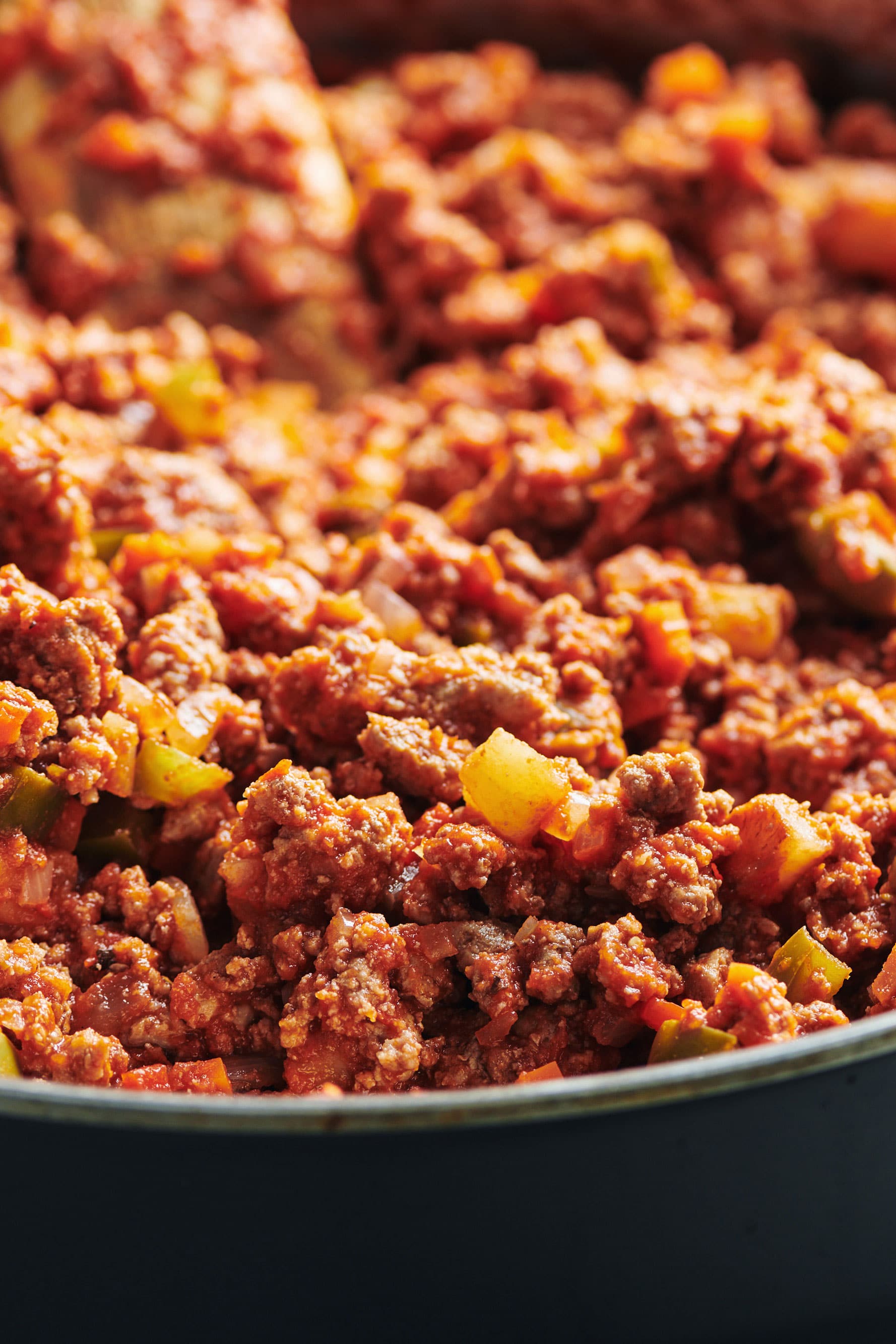 Turkey Picadillo with onions and bell pepper.