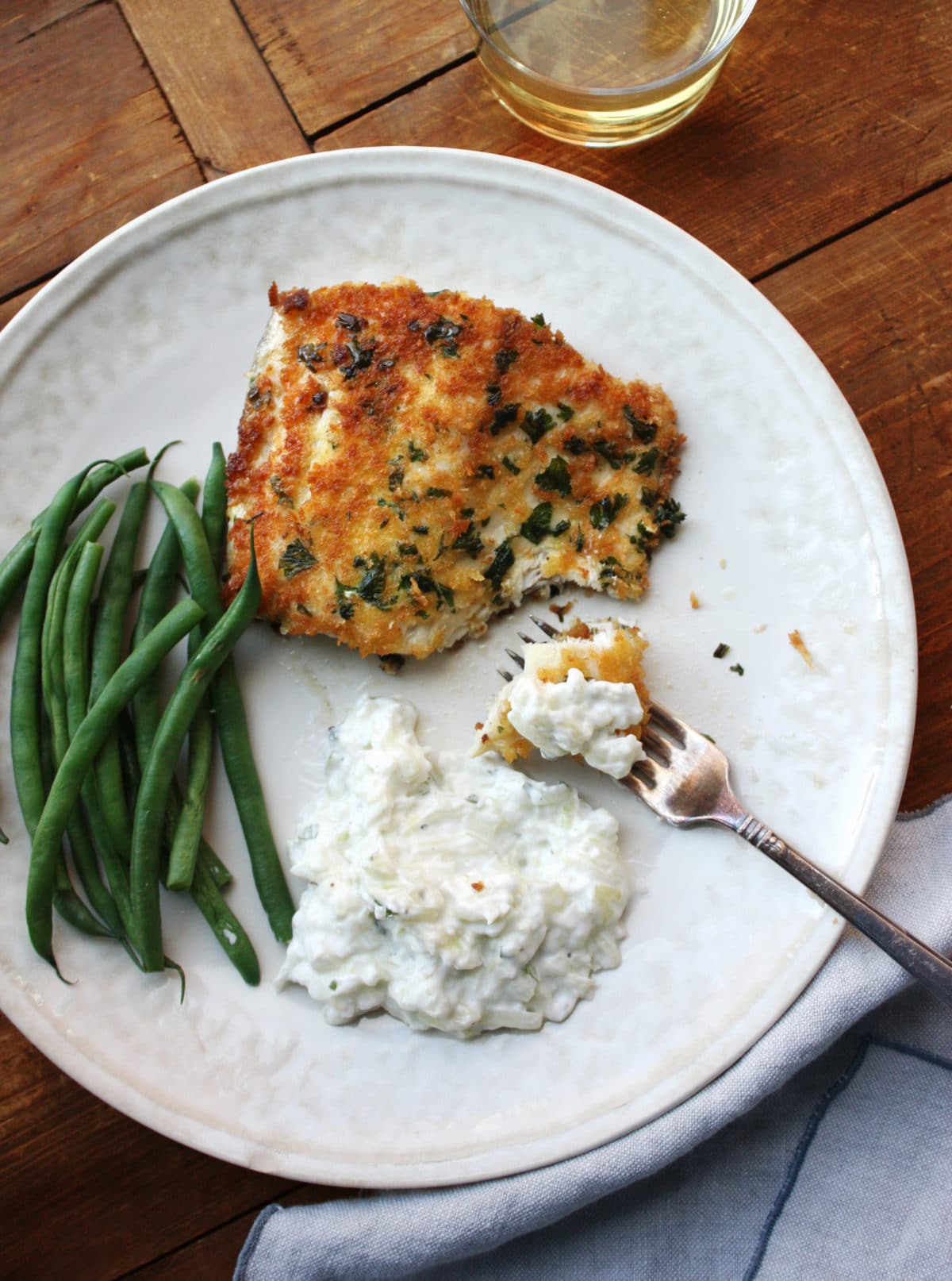 Panko Crusted Fish with Tzatziki / Laura Agra / Katie Workman / themom100.com