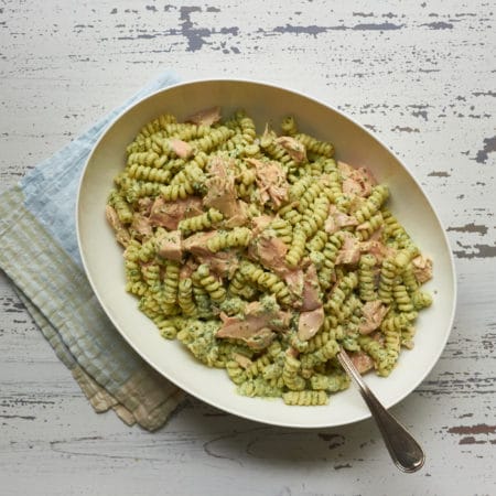 Pasta Salad with Salmon and Creamy Cilantro Dressing / Mia / Katie Workman / themom100.com