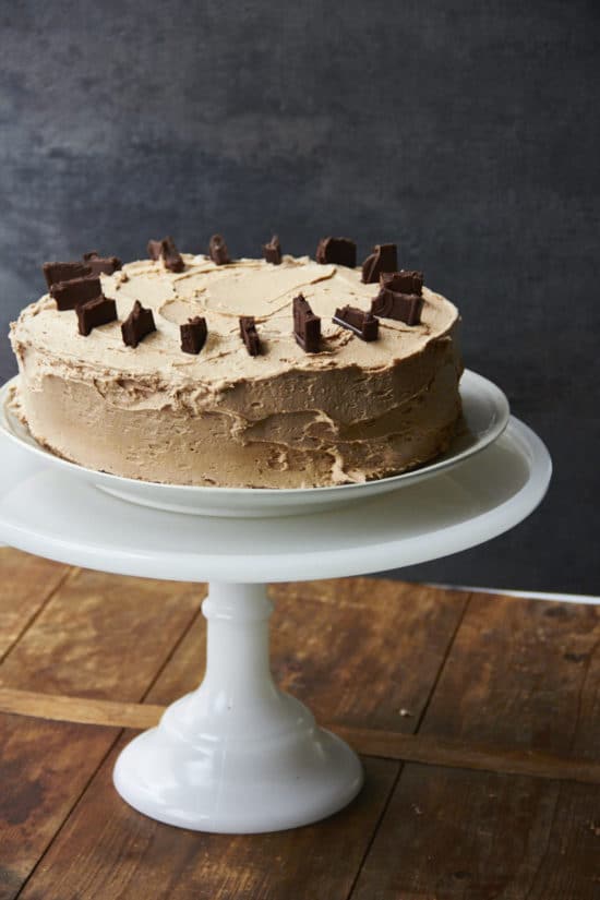 Rich Vanilla Cake with Chocolate Espresso Buttercream / Mia / Katie Workman / themom100.com