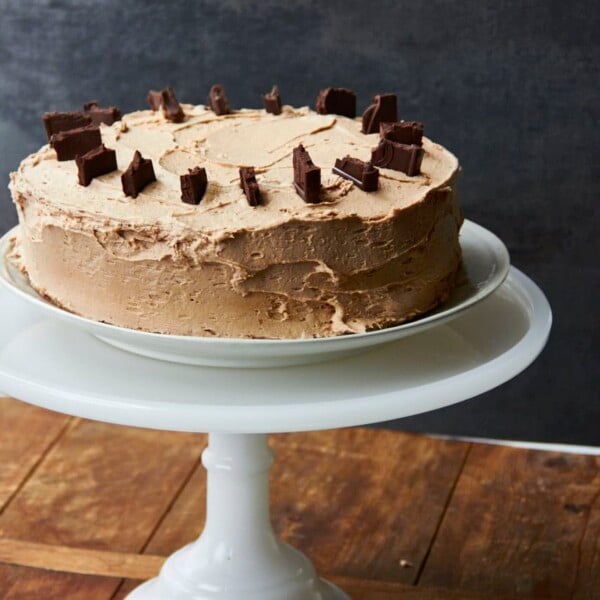 Rich Vanilla Cake with Chocolate Espresso Buttercream / Mia / Katie Workman / themom100.com