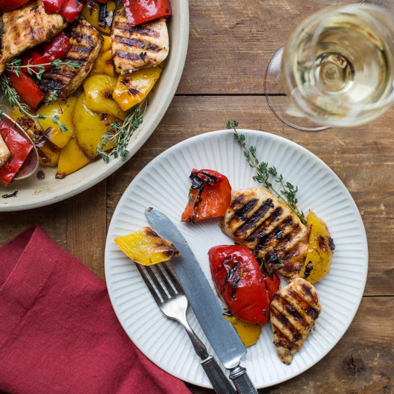 Grilled Provencal Chicken and Peppers / Sarah Crowder / Katie Workman / themom100.com