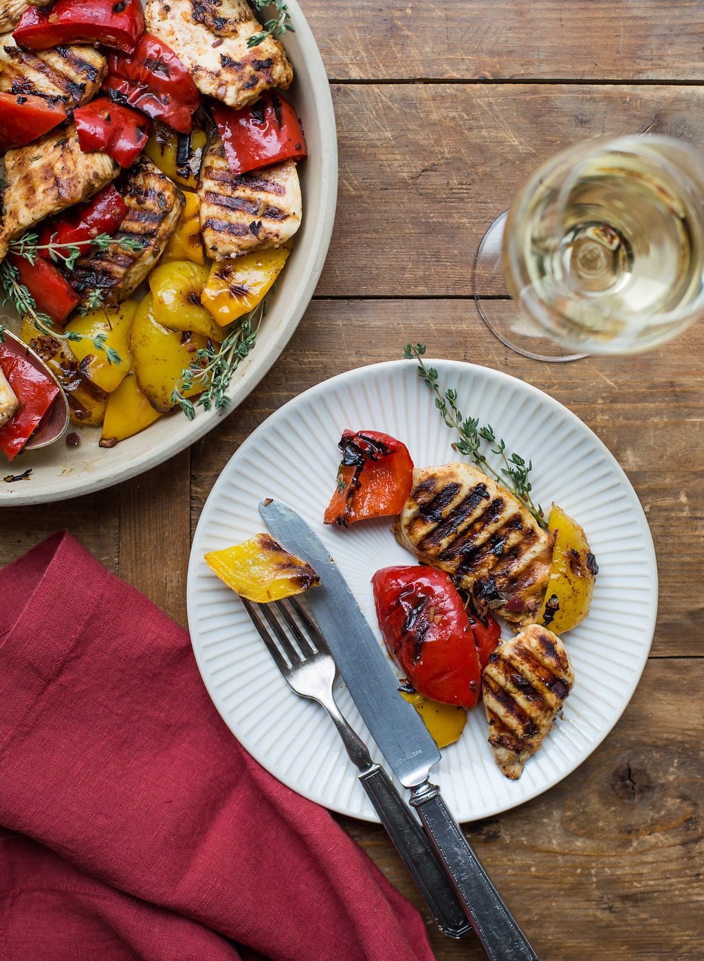 Grilled Provencal Chicken and Peppers / Sarah Crowder / Katie Workman / themom100.com