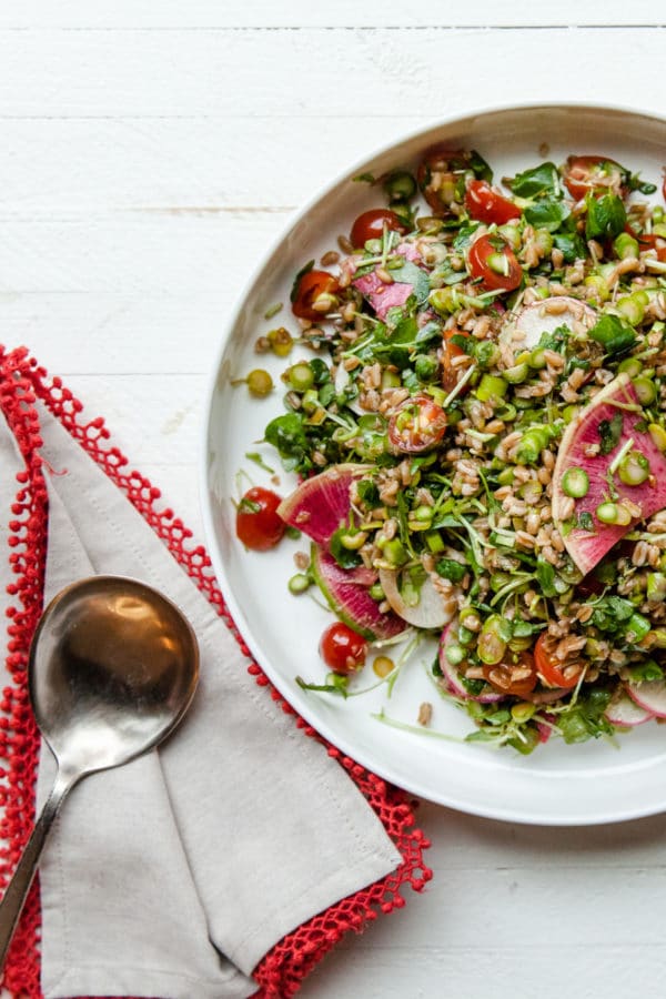 Farro and Vegetable Salad / Carrie Crow / Katie Workman / themom100.com