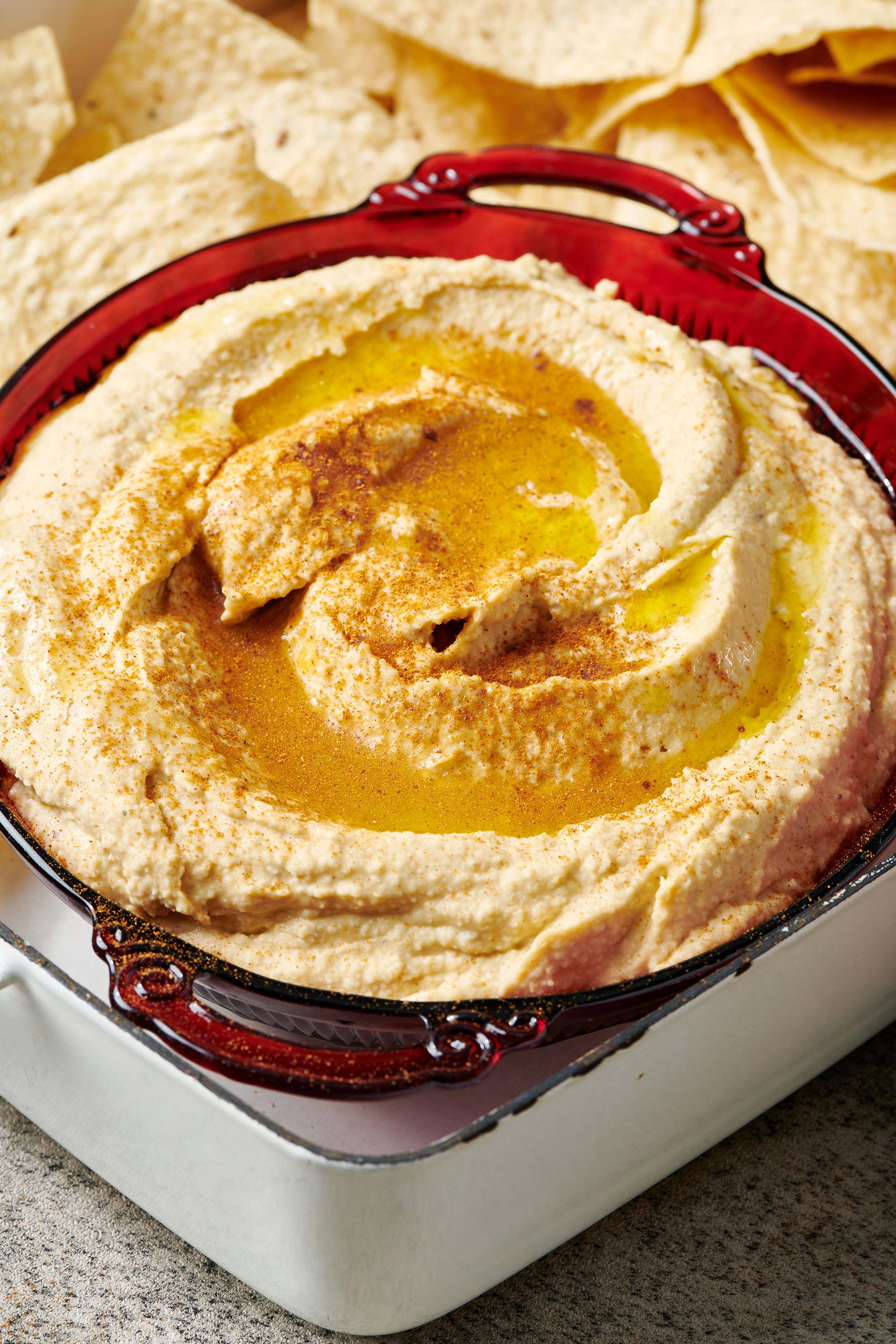 Hummus in a bowl.