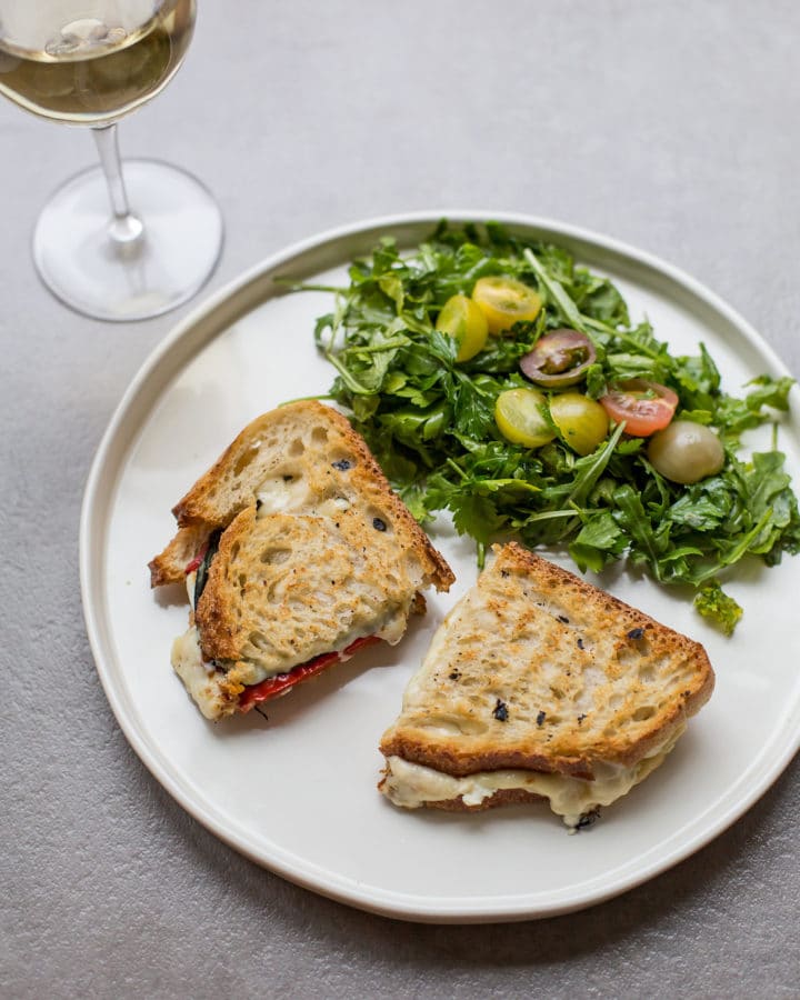 Grilled Cheese with Roasted Peppers and Salad / Sarah Crowder / Katie Workman / themom100.com