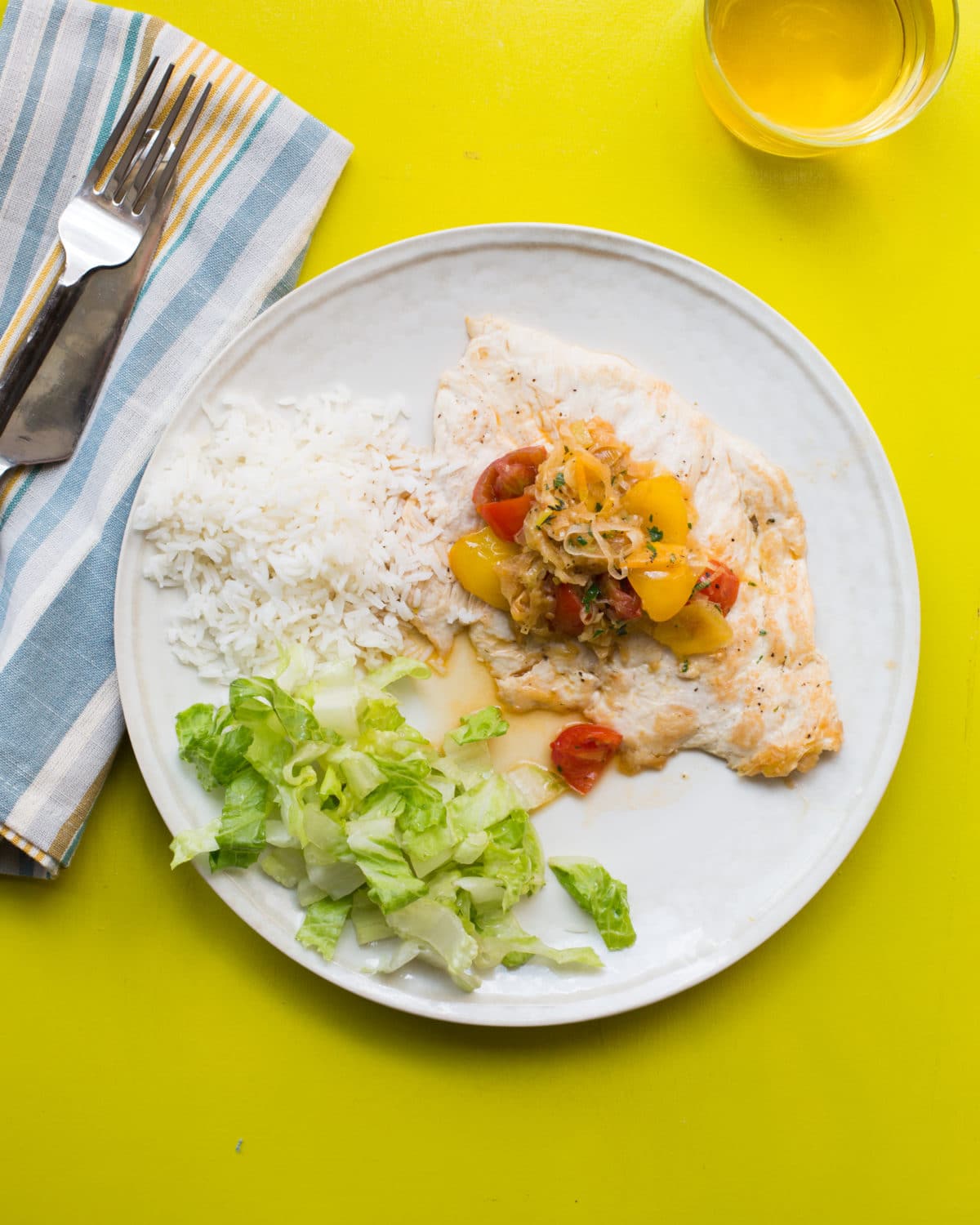 Chicken with Tomato and Leek Pan Sauce with Jasmine Rice / Sarah Crowder / Katie Workman / themom100.com