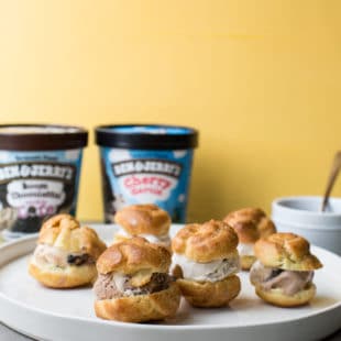 Cream Puffs with Ice Cream and Raspberry Sauce / Sarah Crowder / Katie Workman / themom100.com