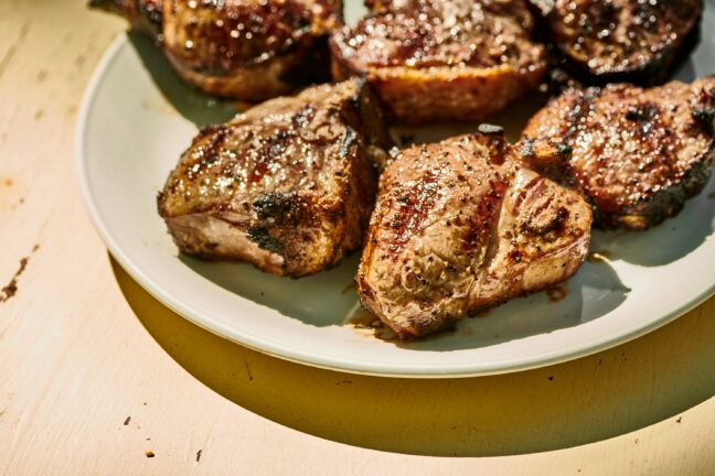 Grilled Lamb Chops on a plate.