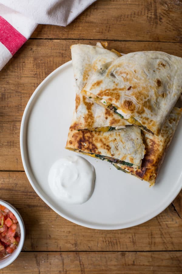 great back to school dinners/ Spinach, Mushroom, and Chicken Quesadillas / Sarah Crowder / Katie Workman / themom100.com