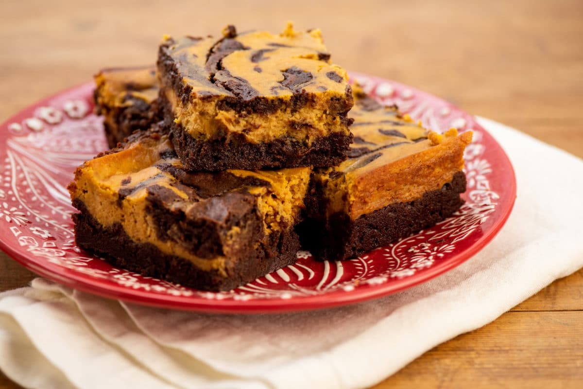 Pumpkin Cream Cheese Brownies / Photo by Cheyenne Cohen / Katie Workman / themom100.com