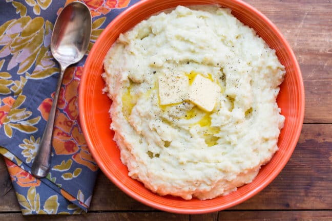 Cheesy Mashed Potatoes / Sarah Crowder / Katie Workman / themom100.com/7 Ways to Make Your Thanksgiving Easier, Or How to Kick Thanksgiving's Butt
