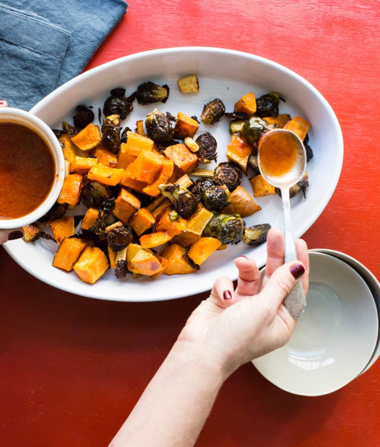 Roasted Vegetables with Sriracha Honey Glaze